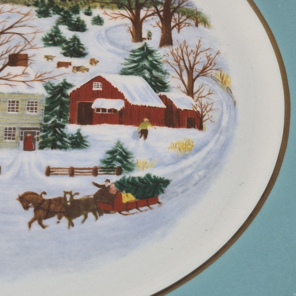 1973 Vintage Avon Christmas Plate "Christmas On The Farm"  First Ed. w/Box - Picture 10 of 16